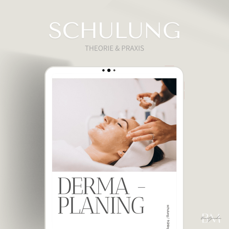 Dermaplaning-Schulungsunterlagen für sanfte Hautbehandlungen und Workshops.