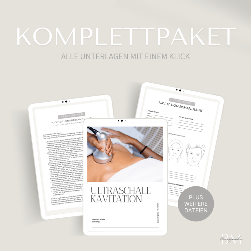 Alles für Ihre Kavitation-Behandlung: Schulung, Zertifikat, Kartei und Pflegehinweise.