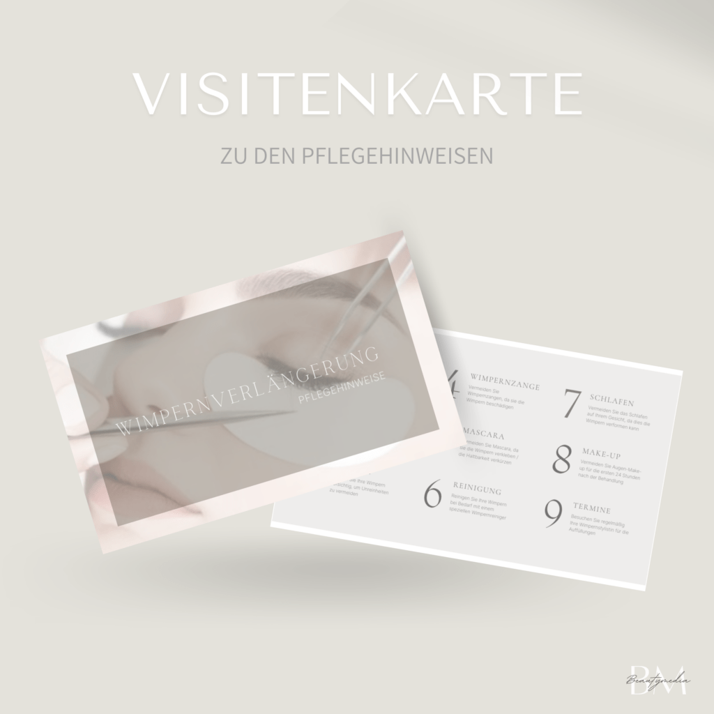 Pflegehinweis für Kunden nach der Behandlung