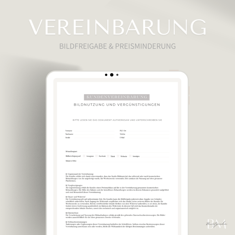 Hier können Sie unser Formular „Bildfreigabe & Preisminderung“ für Ihren Kunden problemlos herunterladen.