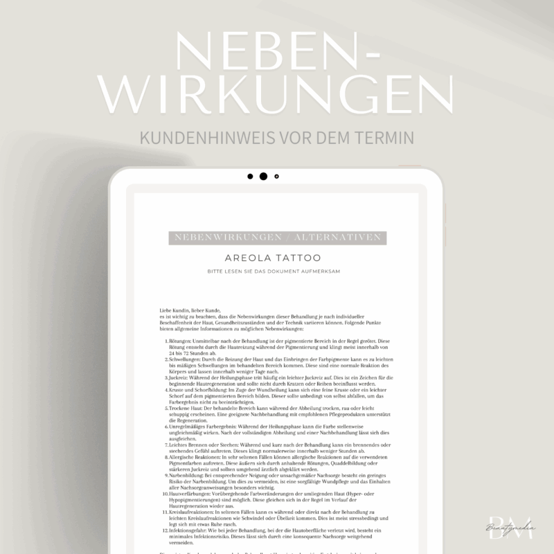 Nebenwirkung Areola Tattoo