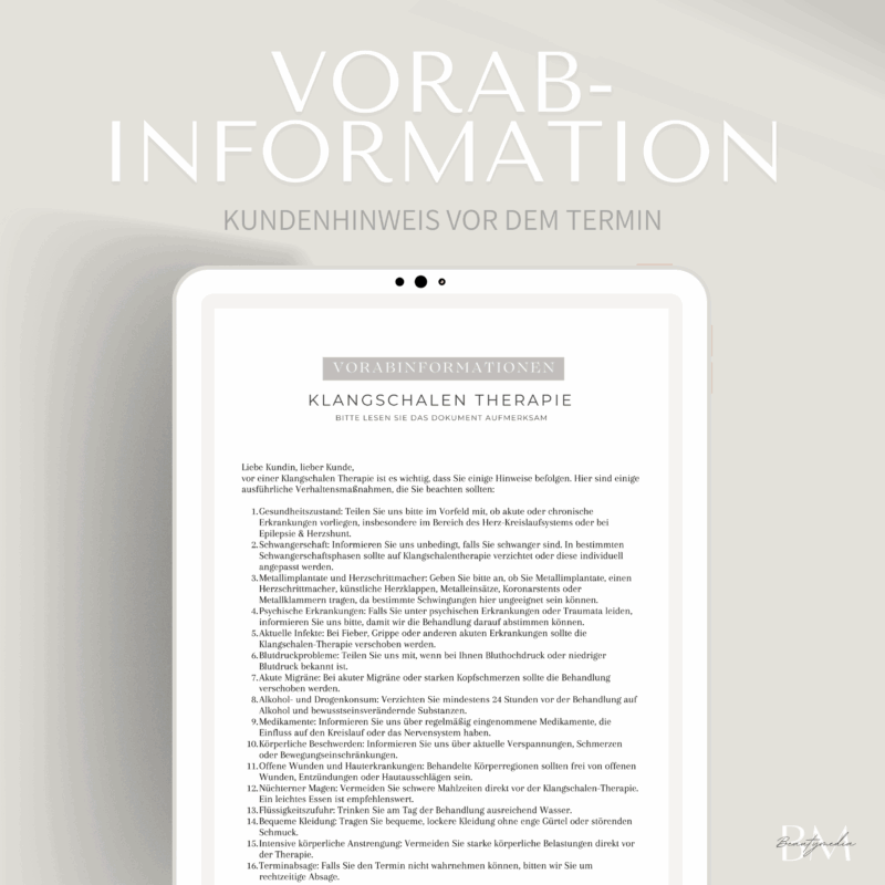 Vorabinformationen Klangschalen Therapie
