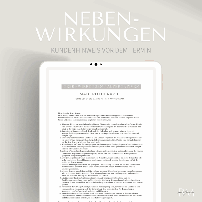 Nebenwirkung Maderotherapie