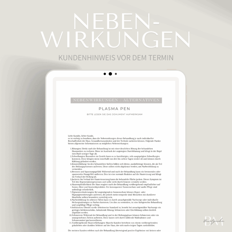 Nebenwirkung Plasma Pen