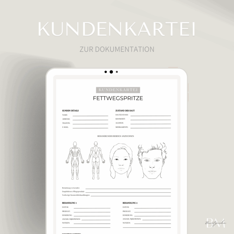 Kundenkartei für die Fettwegspritze