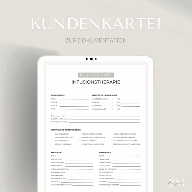 Kundenkartei für die Infusionstherapie