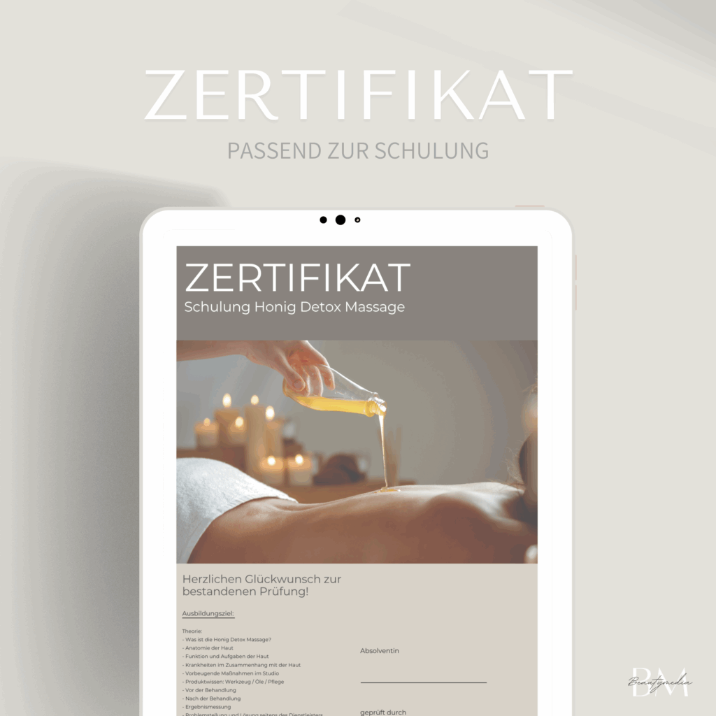 Die Honig Detox Massage ist eine ganzheitliche Behandlungsmethode zur Förderung der Entgiftung, zur Anregung der Durchblutung, zur Lockerung verspannter Muskulatur und zur Steigerung des allgemeinen Wohlbefindens.