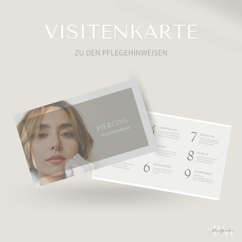 Ein Piercing ist eine präzise kosmetische Behandlung, bei der Hygiene und Nachsorge eine besonders wichtige Rolle spielen.