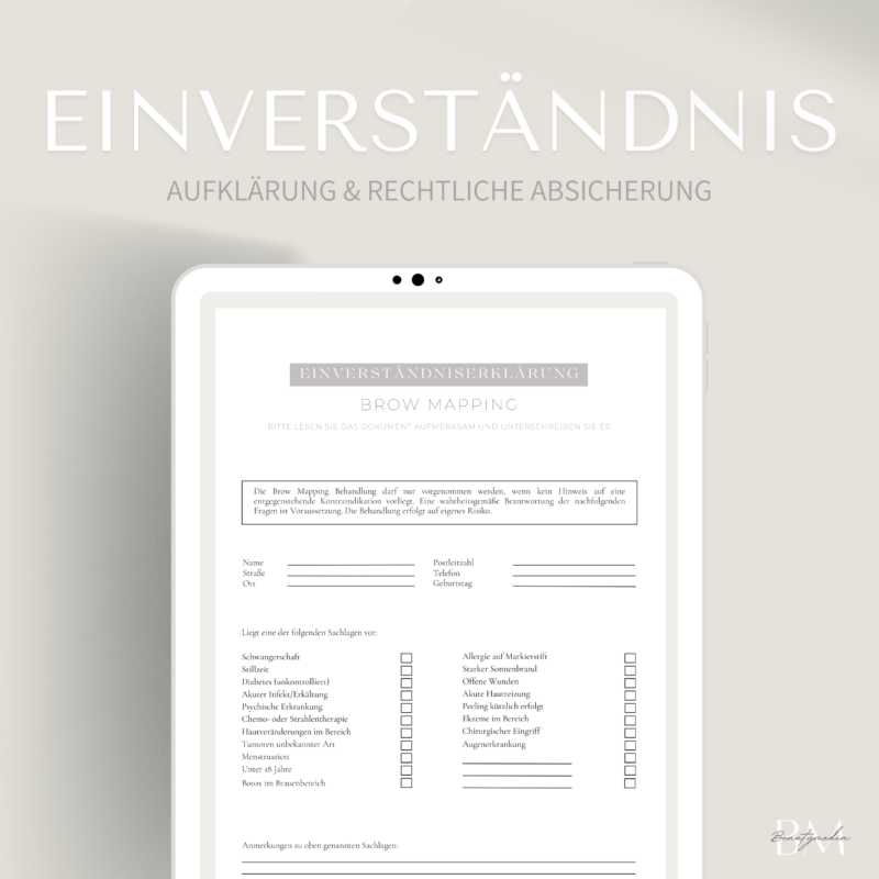 Einverständniserklärung für das Brow Mapping