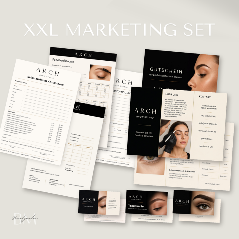 Marketingpaket ARCH für Airbrush Brows in Schwarz und Creme