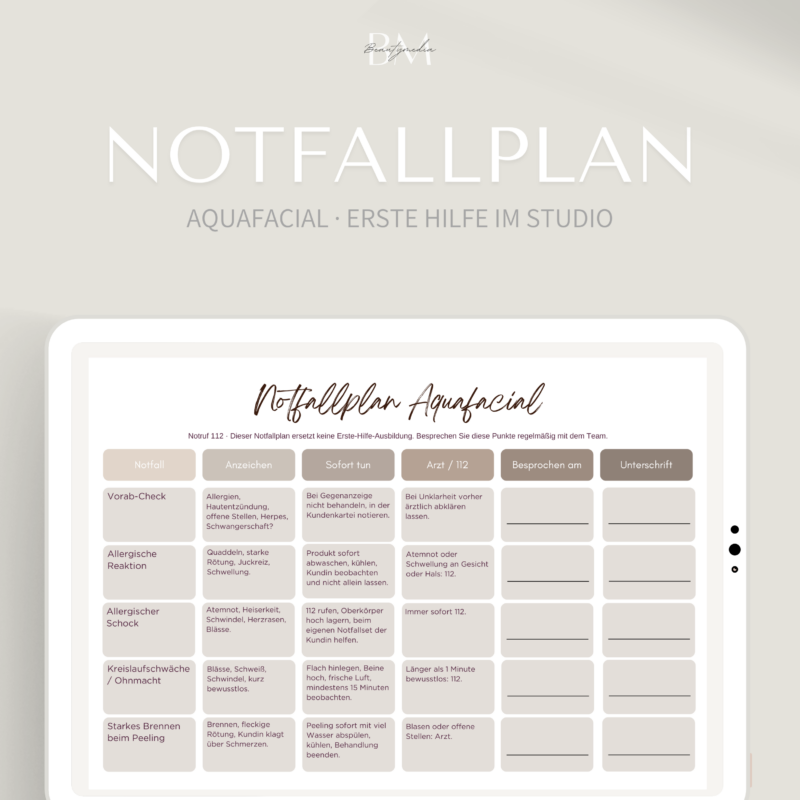 Notfallplan Aquafacial