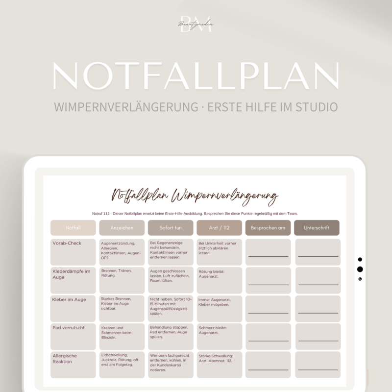Notfallplan Wimpernverlängerung